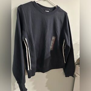 All in Motion Navy Sweater with White Stripes